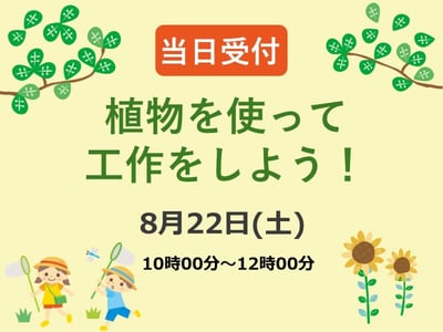 8/22開催：植物を使って工作をしよう！のお知らせ