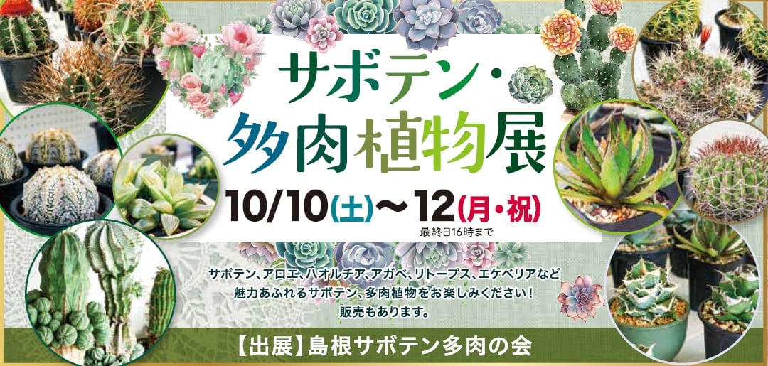 サボテン・多肉植物展（しまね花の郷）｜2026年10月10日-12日 | NextMeet