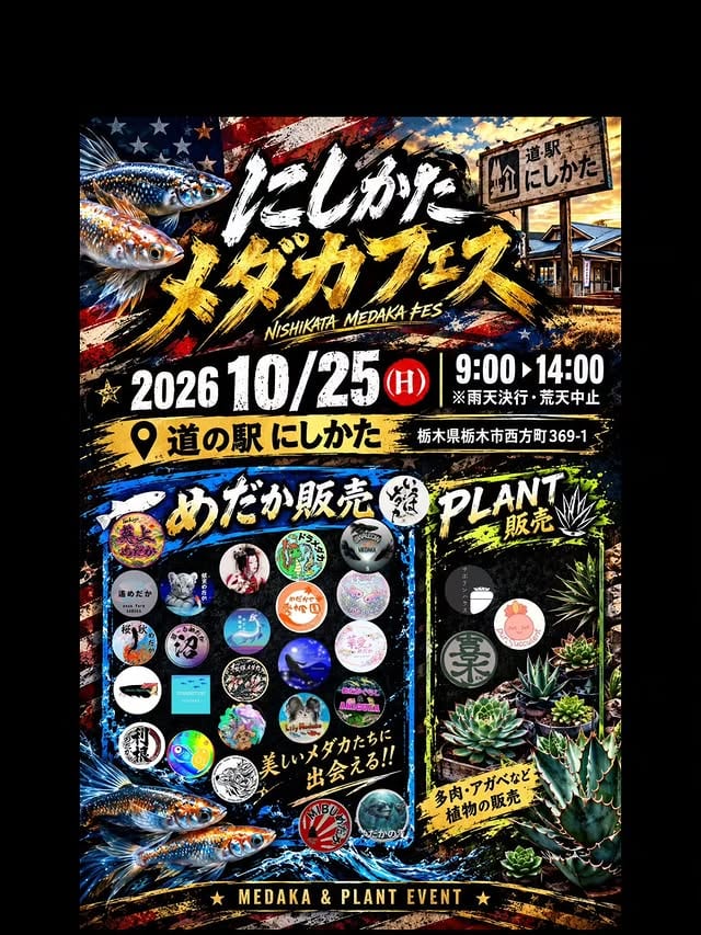 にしかたメダカフェス｜2026年10月25日 | NextMeet