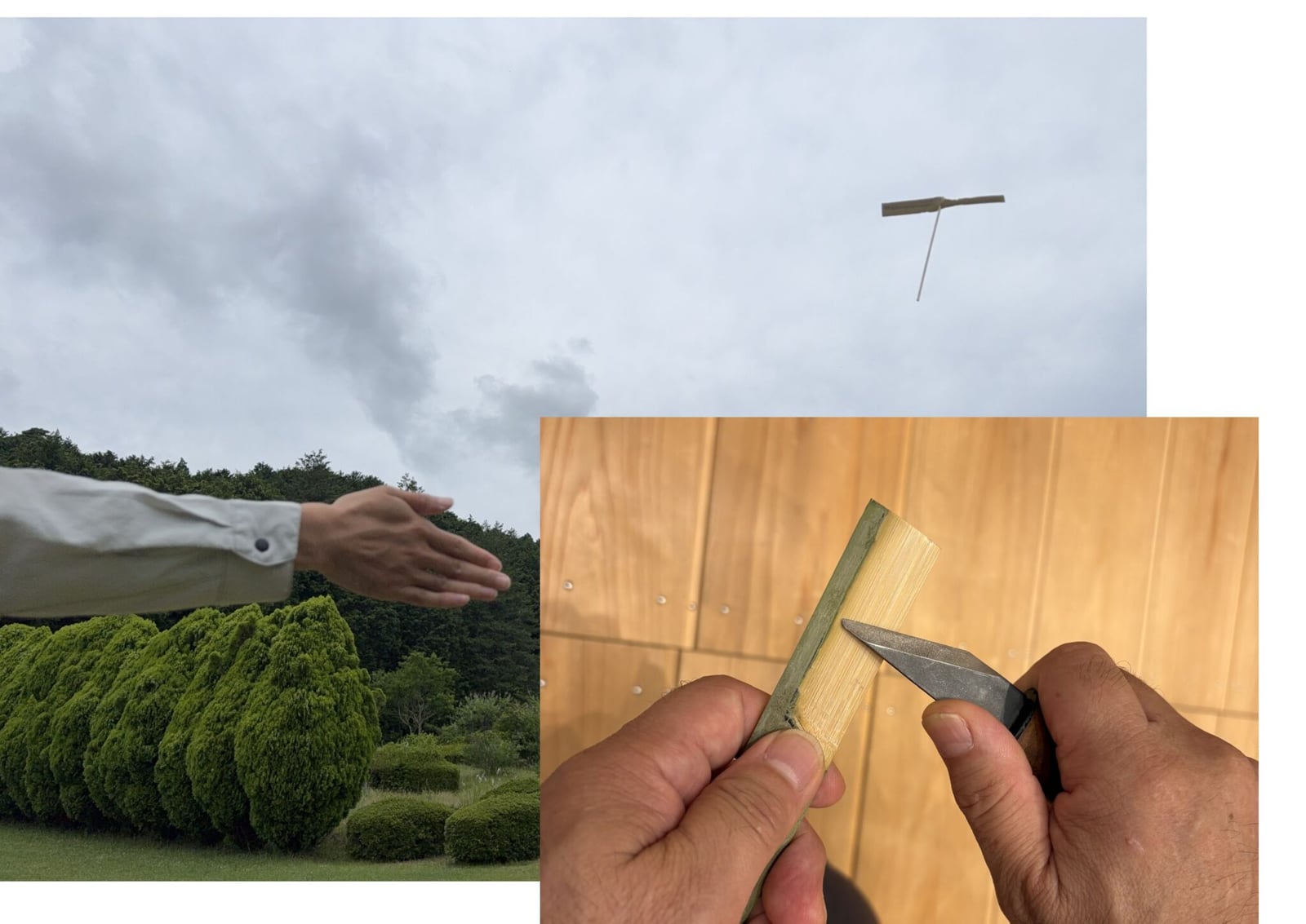 小刀を使って竹トンボ作り!