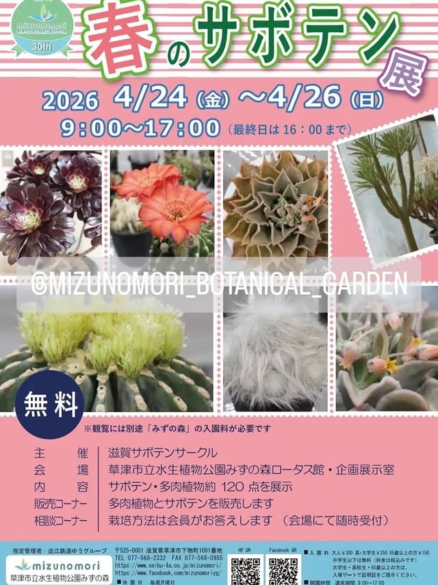 春のサボテン展(4月26日開催)