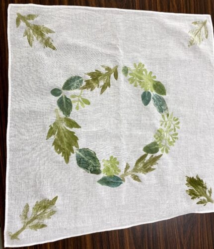 植物のたたき染め