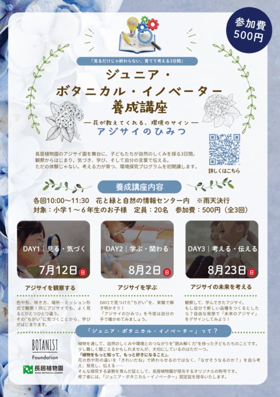 ジュニア・ ボタニカル・イノベーター 養成講座 -アジサイのひみつ