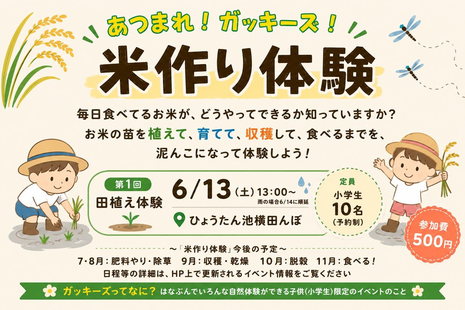 ☆あつまれ!ガッキーズ!米作り体験 第1回 田植え体験