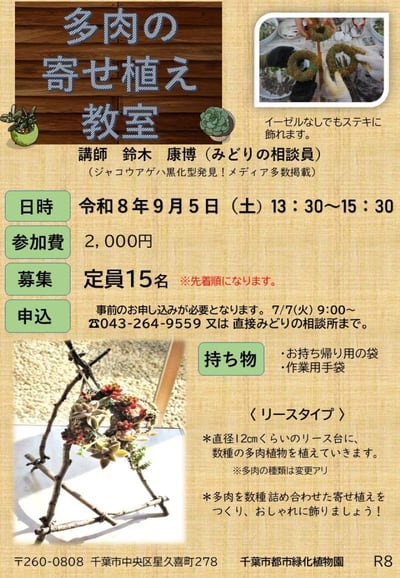 多肉植物の寄せ植え教室
